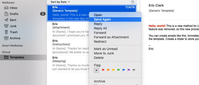 apple mail stationery in mojave