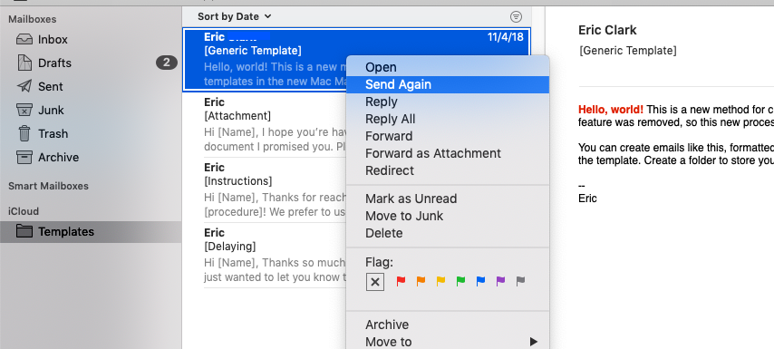 create template in outlook for mac