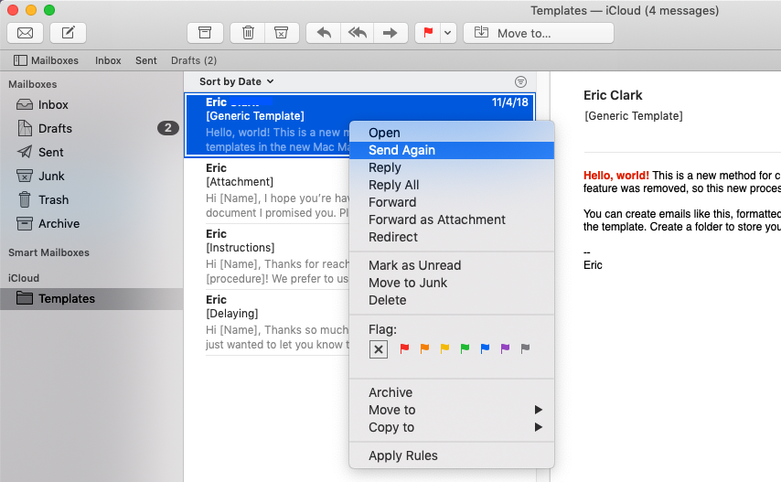 screenshot for forwarding in mail for mac